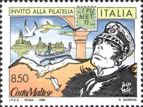 Francobollo Fumetto Corto Maltese, di Hugo Pratt -  1996