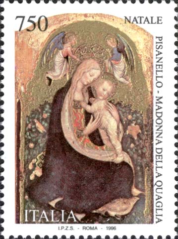 Francobollo Madonna della Quaglia, Dipinto di Pisanello -  1996