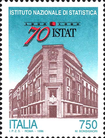 Francobollo Sede Centrale dell'ISTAT, a Roma -  1996