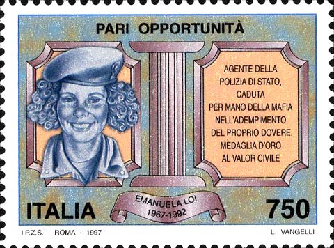 Francobollo Ritratto di Emanuela Loi -  1997