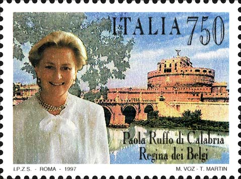 Francobollo Paola Ruffo di Calabria e Castel Sant'Angelo -  1997