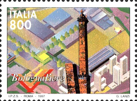 Francobollo Torri degli Asinelli e Fiera di Bologna -  1997