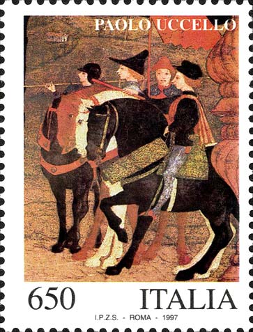 Francobollo Il Miracolo dell'Ostia, Dipinto di Paolo Uccello -  1997