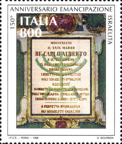 Francobollo Decreto del Re Carlo Alberto -  1998