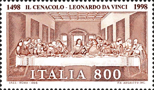Francobollo Il Cenacolo, Affresco di Leonardo da Vinci -  1998