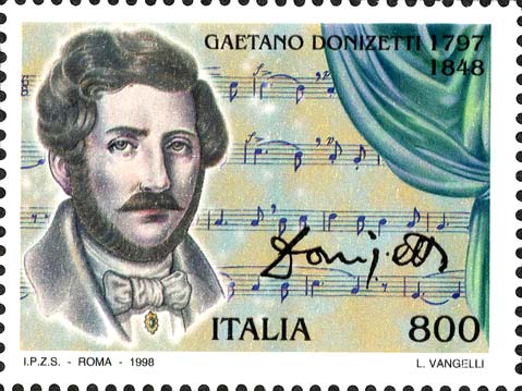 Francobollo Ritratto di Gaetano Donizetti -  1998