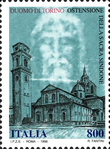 Francobollo Duomo di Torino e Sindone -  1998