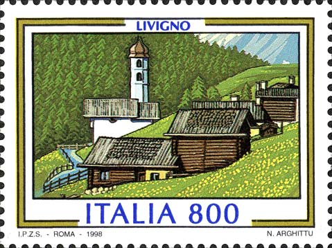 Francobollo Livigno -  1998