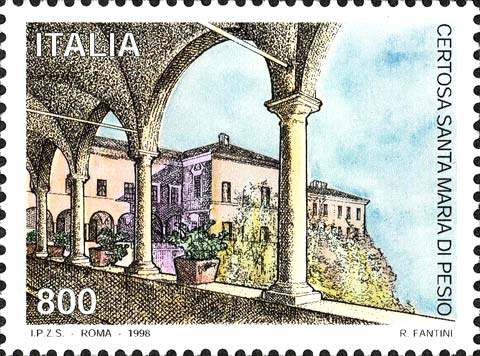 Francobollo Certosa di Santa Maria di Pesio -  1998
