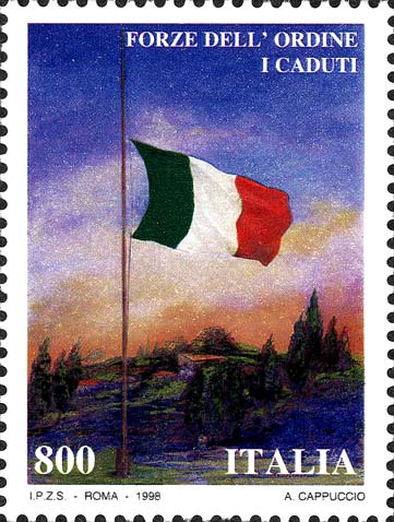 Francobollo Bandiera Italiana a Mezz'Asta -  1998