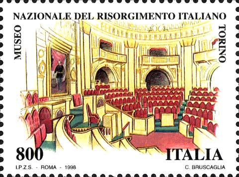 Francobollo Museo Nazionale del Risorgimento Italiano, a Torino -  1998
