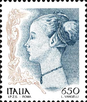 Francobollo Ritratto di Donna del Pollaiolo -  1998