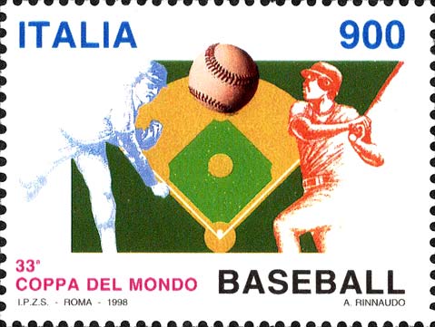 Francobollo Azione di Gioco del Baseball -  1998