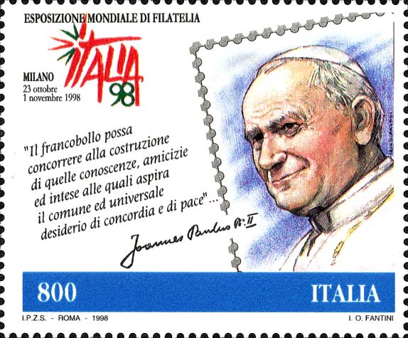 Francobollo Ritratto di Papa Giovanni Paolo II -  1998