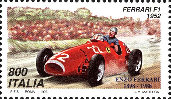Francobollo Ferrari F1, 1952 -  1998
