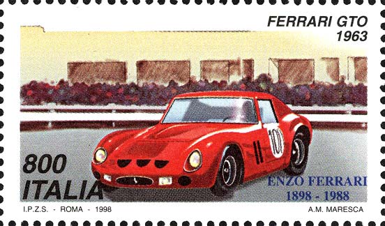 Francobollo Ferrari 250 GTO, 1963 -  1998