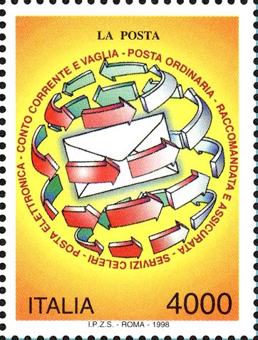 Francobollo Lettera e Frecce -  1998