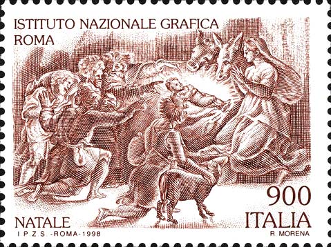 Francobollo Adorazione dei Pastori -  1998