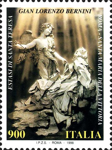 Francobollo Estasi di Santa Teresa, Scultura del Bernini -  1998