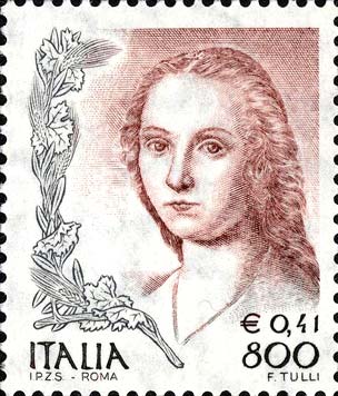 Francobollo Ritratto di Donna di Raffaello Sanzio -  1999