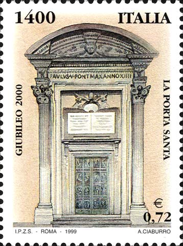 Francobollo Porta Santa a San Pietro -  1999