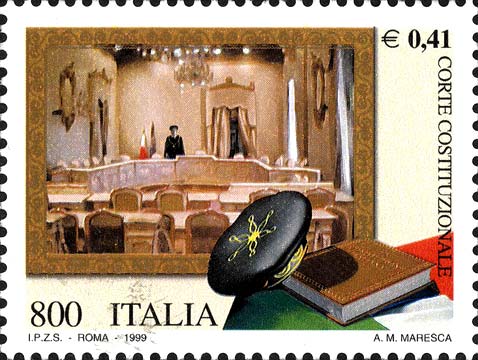 Francobollo Sala delle Udienze della Corte Costituzionale -  1999