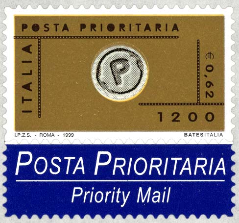 Francobollo Timbro con Impronta della Lettera P -  1999