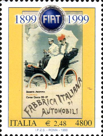 Francobollo Antica Vettura Fiat -  1999