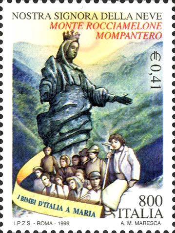 Francobollo Statua di Nostra Signora della Neve -  1999
