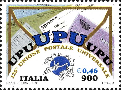 Francobollo Buste e Simbolo dell'UPU -  1999
