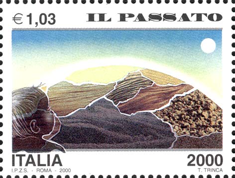 Francobollo Bambino e Globo Formato da Vari Tipi di Terreno -  2000