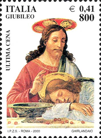 Francobollo Affresco "Ultima Cena" del Ghirlandaio -  2000