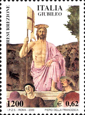 Francobollo Dipinto "La Resurrezione di Cristo" di Piero della Francesca -  2000