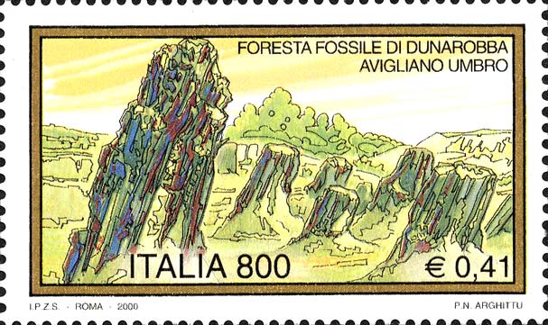 Francobollo Foresta Fossile di Dunarobba -  2000