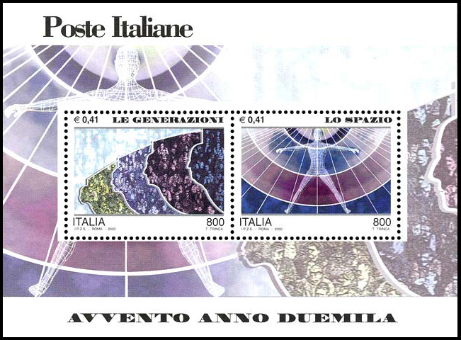 Francobollo Le Generazioni e lo Spazio -  2000