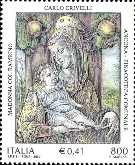 Francobollo Dipinto "Madonna col Bambino" di Carlo Crivelli -  2000