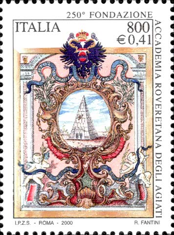 Francobollo Stemma dell'Accademia degli Agiati -  2000