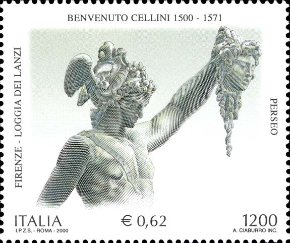 Francobollo Il Perseo, Opera di Benvenuto Cellini -  2000