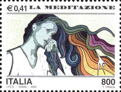 Francobollo Figura Pensante -  2000