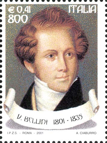 Francobollo Ritratto di Vincenzo Bellini -  2001