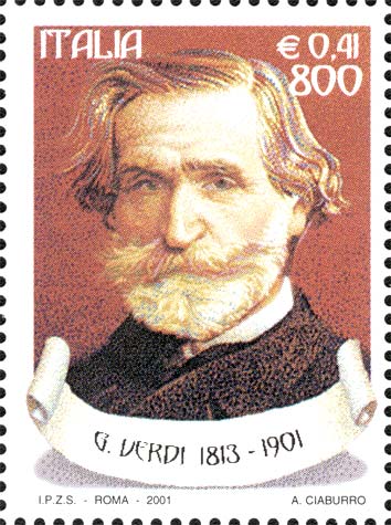 Francobollo Ritratto di Giuseppe Verdi -  2001