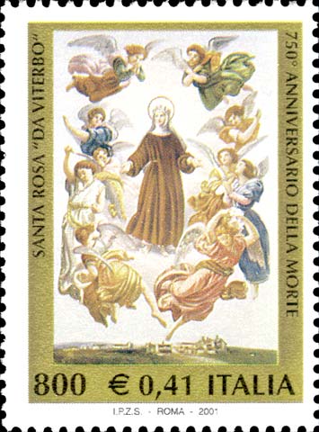 Francobollo Santa Rosa in un Dipinto di Francesco Podesti -  2001