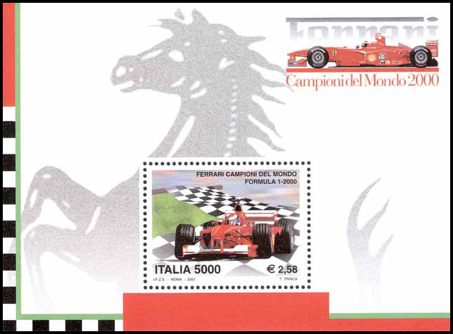Francobollo Ferrari F1 e Cavallino Rampante -  2001