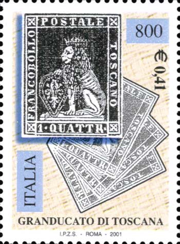 Francobollo Toscana 4 cr Nero -  2001