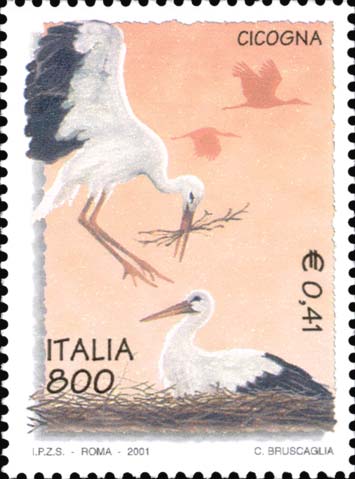 Francobollo Cicogna -  2001