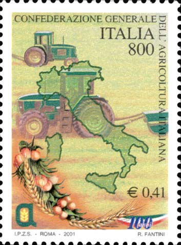 Francobollo Italia e Macchine Agricole -  2001