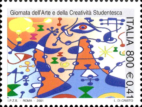 Francobollo Disegno Astratto -  2001