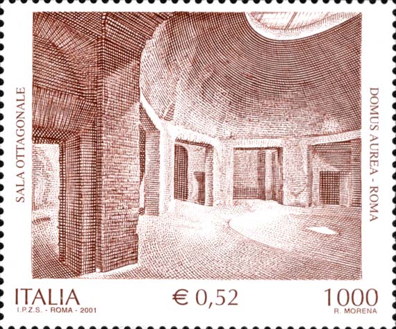 Francobollo Sala Ottagonale della Domus Aurea -  2001