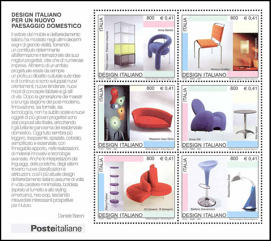 Francobollo Creazioni di Design Italiano -  2001