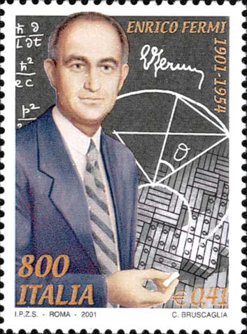 Francobollo Ritratto di Enrico Fermi e Pila Atomica -  2001